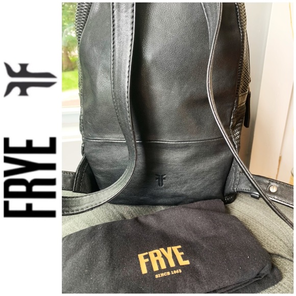 NWT FRYE genuine leather backpack black - Picture 7 of 9
